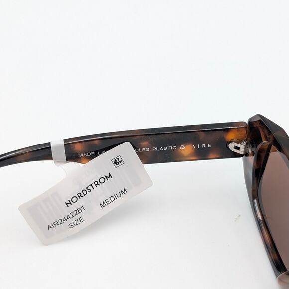Aire Ascendant Rectangle Sunglasses Dark Tort Frame W/ Brown Mono Lens Size M - Picture 5 of 7